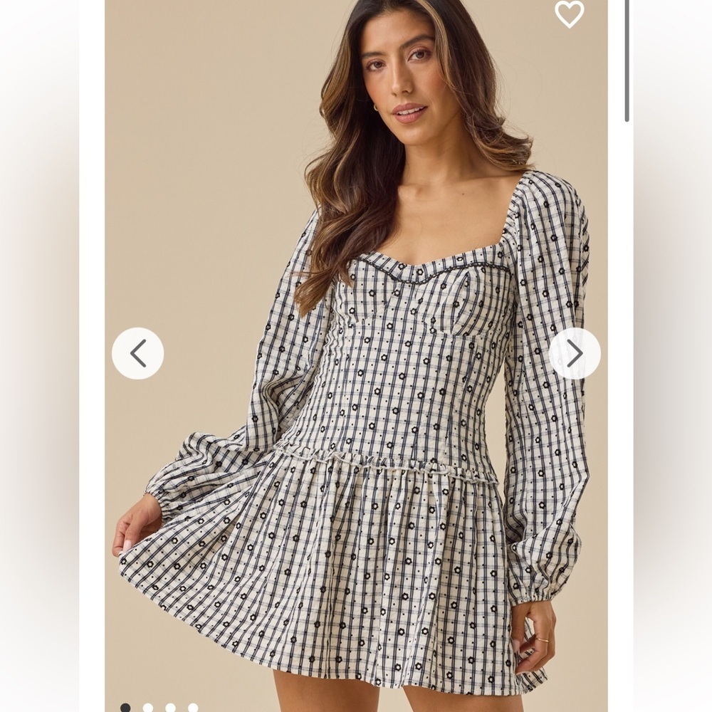 New with tags Altar’d State Navy Plaid Mini Dress